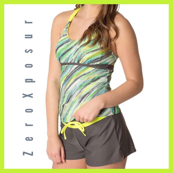 zeroxposur women's swim set with board short